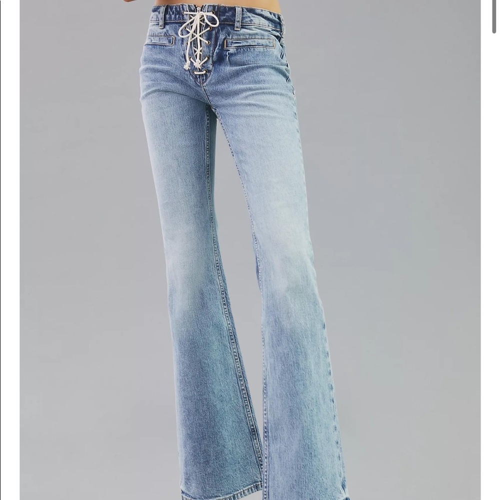 Anthropologie Pilcro The Icon Lace-Up Jeans Cambria Wash | Pilcro Bootcut Jeans